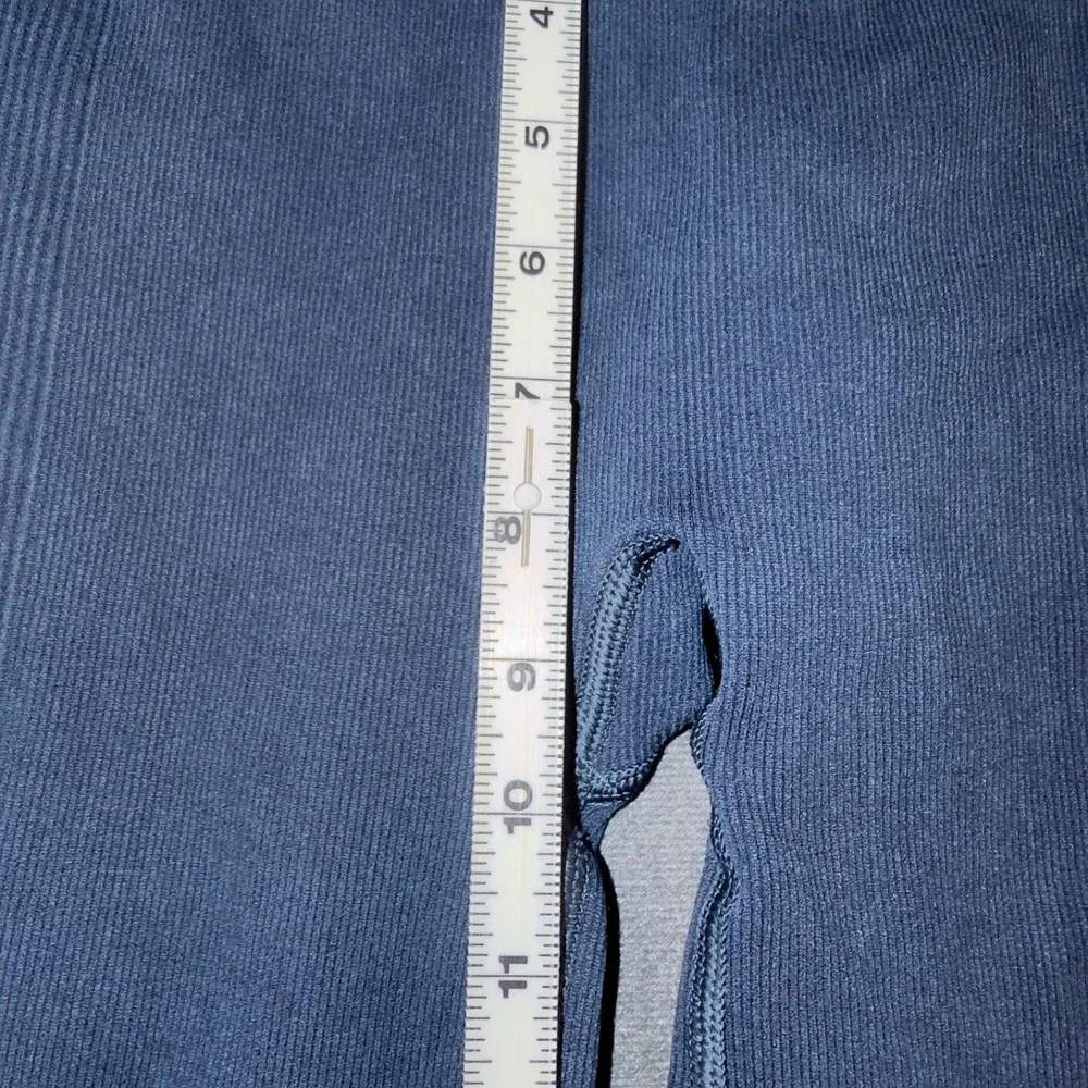 Spanx Soft Stretch‎ Seamless Ribbed Leggings Navy Blue XS Athleisure Lounge Yoga